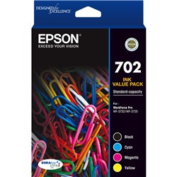 Epson 702 Ink Cartridge Value Pack of 4 Assorted Colours