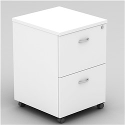 OM Mobile Pedestal 2 File  Drawer 468W x 510D x 685mmH All White