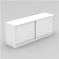 OM Credenza 1800W x  450D x 720mmH Lockable Sliding Doors All White