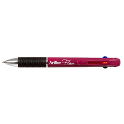 Artline Flow Pen Retractable Gel Ink 1mm 4 Colours - Burgundy