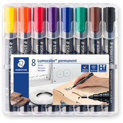 Staedtler 352 Lumocolor Permanent Marker Bullet 2mm Assorted Wallet of 8