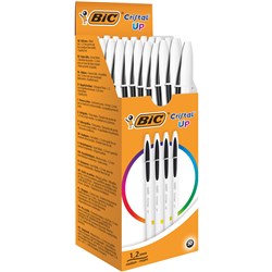 Bic Cristal Up Ultra Smooth Ballpoint Pen Medium 1.2mm Black Pack of 20