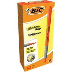 Bic Brite Liner Grip Highlighter Chisel Orange Pack of 12