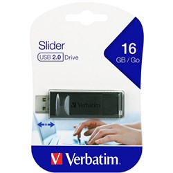 Verbatim Store 'n' Go Slider USB Drive 2.0 16GB Black