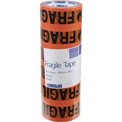 Cumberland Warning Tape 48mmx66m Fragile Black on Orange