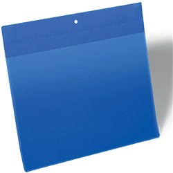 Durable Document Sleeve Magnetic A4 Landscape Blue Pack of 10