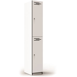 Rapidline Infinity Melamine 2 Door Locker 305Wx455Dx1850mmH  White with Black Edging