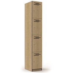 Rapidline Infinity Melamine 4 Door Locker 305Wx455Dx1850mmH  Oak with Black Edging