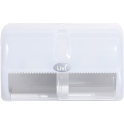 Livi Side By Side Toilet Roll Dispenser Double White 