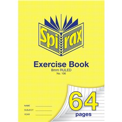 Spirax 106 Exercise Book A4 64 Page 8mm Ruled 