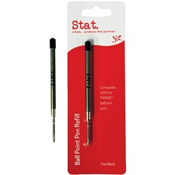 Stat Ballpoint Pen Refill Parker Compatible Fine Black