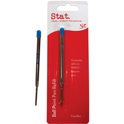 Stat Ballpoint Pen Refill Parker Compatible Fine Blue