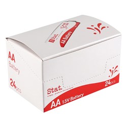 Stat Alkaline Battery Size AA Bulk Box Of 24
