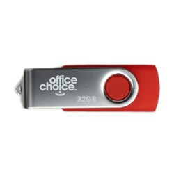 Office Choice USB Drive 2.0 32GB Rotating Silver