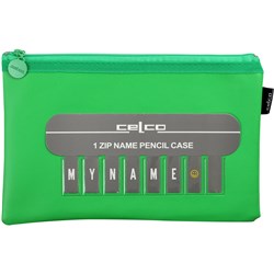 Celco Pencil Case Name 1 Zip Small 225x143mm Green