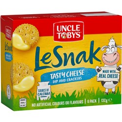 Uncle Toby's Le Snak Tasty Cheese 6 Pack 132g 