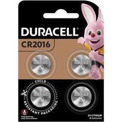 Duracell 2016 Lithium Coin Battery Pack of 4 
