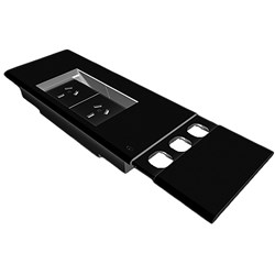 Rapidline Table Surface  Mounted Flip Box 2 GPO + 3 Data Provisions Black