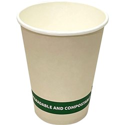 Earth Recyclable Single Wall Paper Cup 12oz White pack of 50