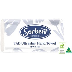 Sorbent Professional TAD  Ultraslim Hand Towel 1 Ply  150 Sheets Carton of 16