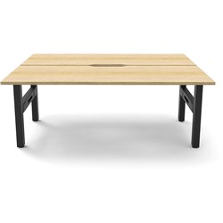 Rapidline Boost Static Back To Back Workstation 2 Person 1200Wx1500Dx730mmH Oak/Black