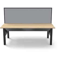 Rapidline Boost Static Back To Back Workstation + Screen 2 Person 1200mmW Oak/Black