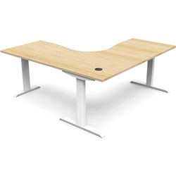 Rapidline Boost Static Corner Workstation 1800/1500W x 750D x 730mmH Oak/White