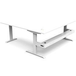 Rapidline Boost Static Corner Workstation + Tray 1800/1800W x 750D x 730mmH White/White