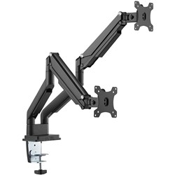 Ergovida Performance Gas Spring Aluminium Dual Monitor Arm Black
