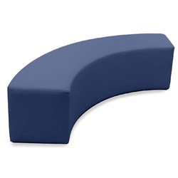 K2 Marbella Monash Senior Quarter Round Ottoman 1500mmW Blue PU Leather