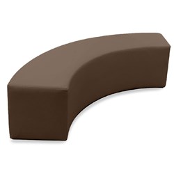 K2 Marbella Monash Senior Quarter Round Ottoman 1500mmW Dark Brown PU Leather