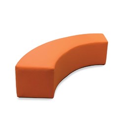 K2 Marbella Monash Junior Quarter Round Ottoman 1200mmW Orange PU Leather