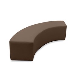 K2 Marbella Monash Junior Quarter Round Ottoman 1200mmW Dark Brown PU Leather