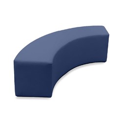 K2 Marbella Monash Senior Quarter Round Ottoman 1200mmW Blue PU Leather