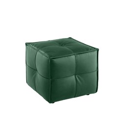 K2 Marbella Cube Square Ottoman Green PU Leather 