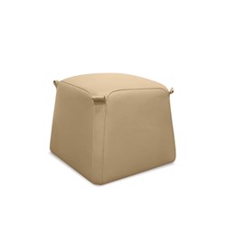 K2 Marbella Bulka Bag Square Ottoman Beige Genuine Leather 