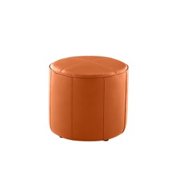 K2 Marbella Keg Round Ottoman Orange PU Leather 