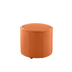 K2 Marbella Keg Round Ottoman Orange Genuine Leather 