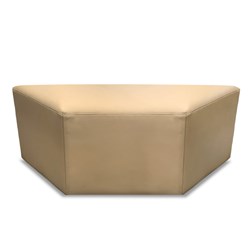 K2 Marbella Sturt Trapezium Ottoman Beige PU Leather 