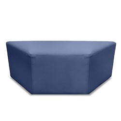 K2 Marbella Sturt Trapezium Ottoman Blue PU Leather 