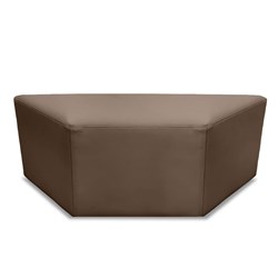 K2 Marbella Sturt Trapezium Ottoman Dark Brown PU Leather 