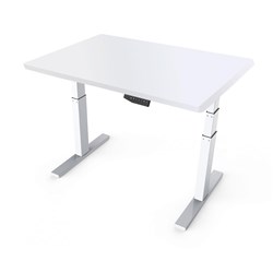 Sylex Arise Basix 3 Stage Rectangle Desk 1800W x 750D x 625-1255mmH White/White