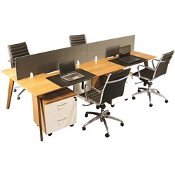 Sylex Arbor Back to Back Workstation 4 Person 2800W x  1200D x 720mmH American Walnut