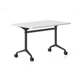 Rapidline Typhoon Flip Top Table 1500W x 750D x 750mmH White Top All Black Frame