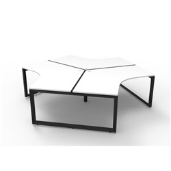 Rapidline Deluxe Infinity 120 Degree Workstation Loop Leg 3 Person 2866W x 2480D x 730mmH