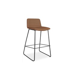 Rapidline Pixel Bar Stool 730mmH Black Frame And  Amber PU Leather Seat