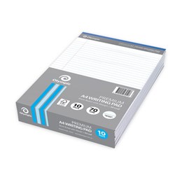 Olympic Premium Writing Pad  A4 8mm Ruled With Red Margin  50 Leaf Pack Of 10