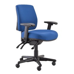 Buro Roma Mid Back Task Chair With Arms With Seat Slide Fabric Seat And Back Blue