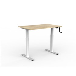 OLG Agile Winder Adjustable Single Sided Desk 1200W x 750D x 680-1130mmH White/New Oak
