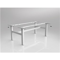 OLG Agile Winder Adjust Double Sided Desk Frame Only Suits Tops 1500W x 750-900mmD White